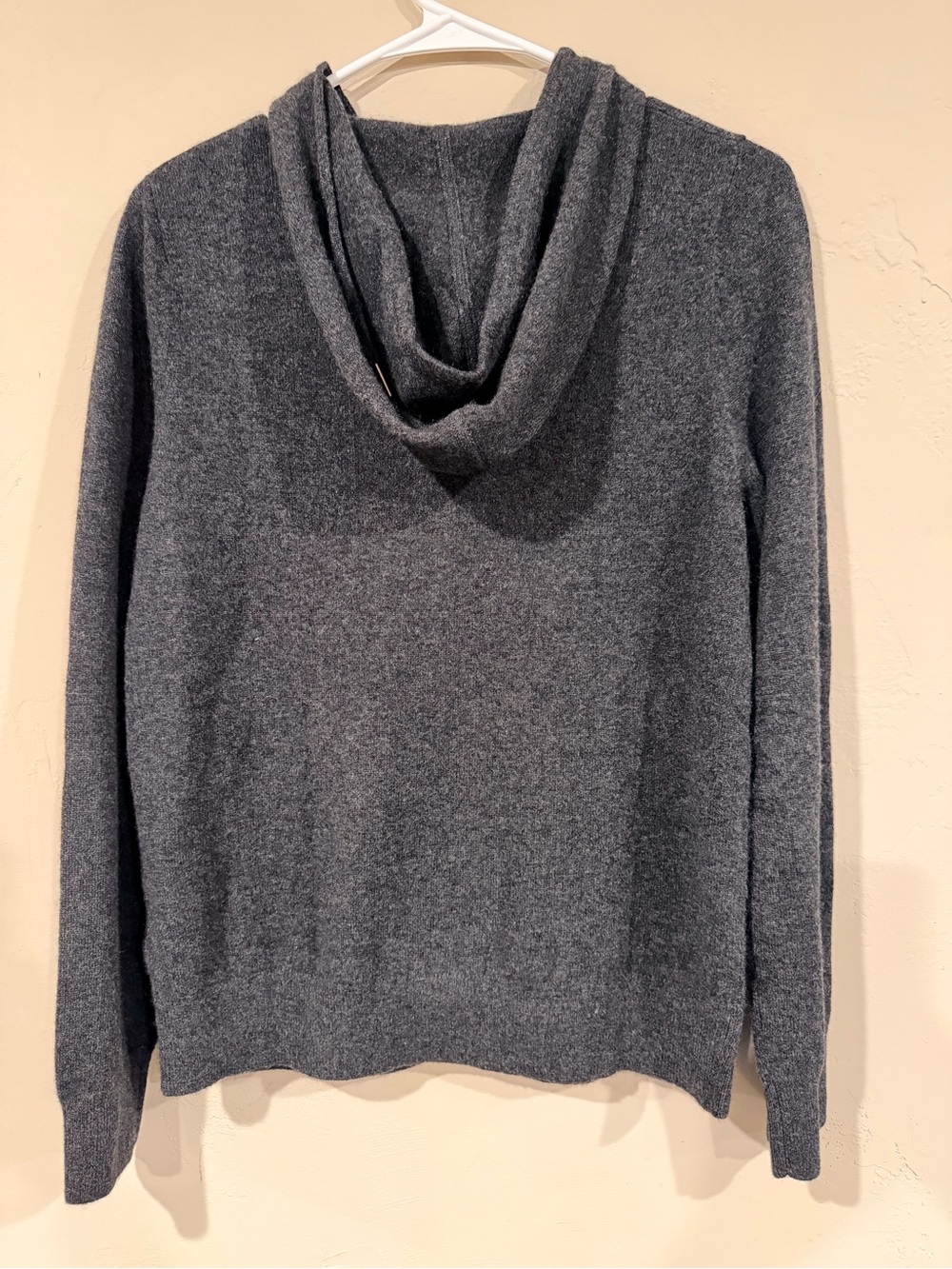 Quince Mongolian Cashmere Full-Zip Hoodie Heather Charcoal MSRP $118 - Picture 2 of 4